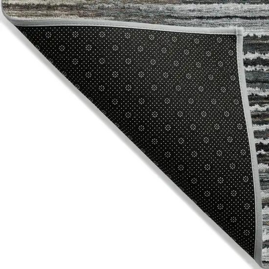 Brown Taupe And Chocolate Striped Washable Indoor Outdoor Area Rug Photo 4