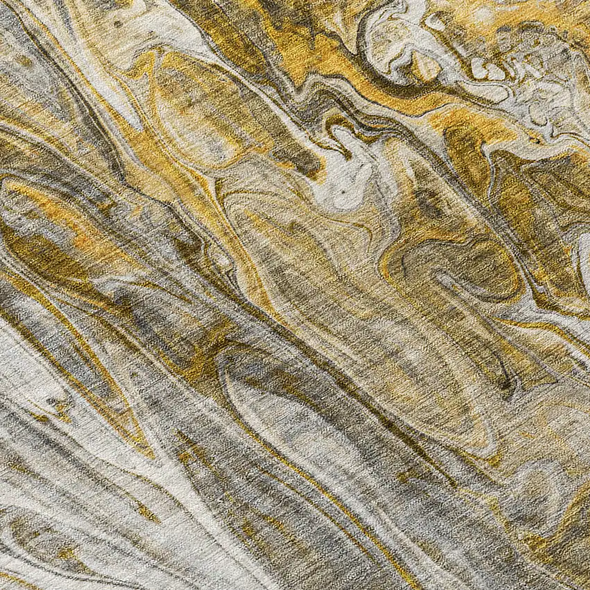 Brown Taupe And Gold Abstract Washable Indoor Outdoor Area Rug Photo 6