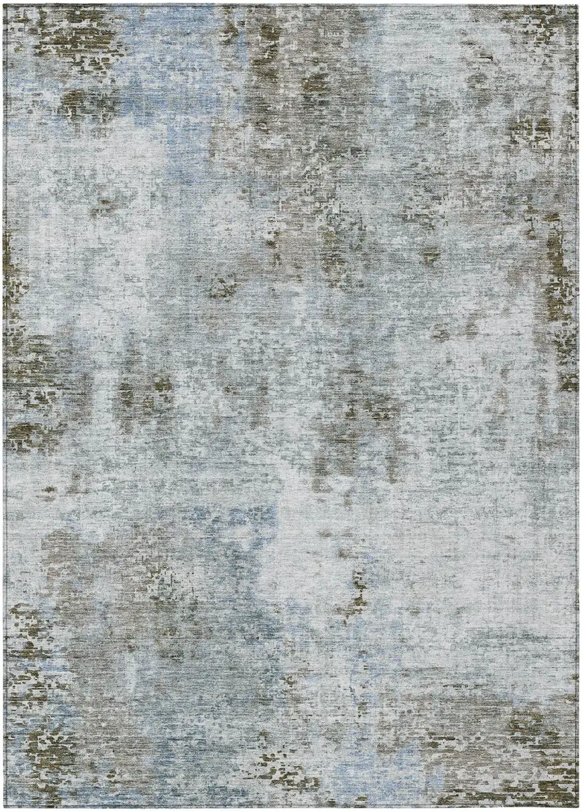 Brown Taupe And Gray Abstract Washable Indoor Outdoor Area Rug Photo 2
