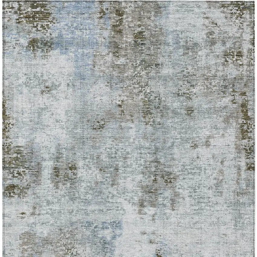 Brown Taupe And Gray Abstract Washable Indoor Outdoor Area Rug Photo 7