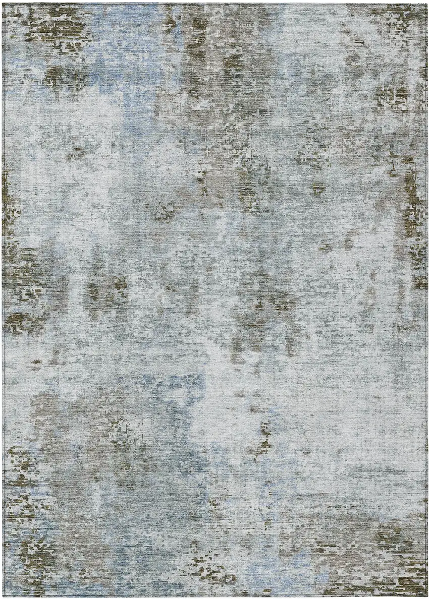 Brown Taupe And Gray Abstract Washable Indoor Outdoor Area Rug Photo 2
