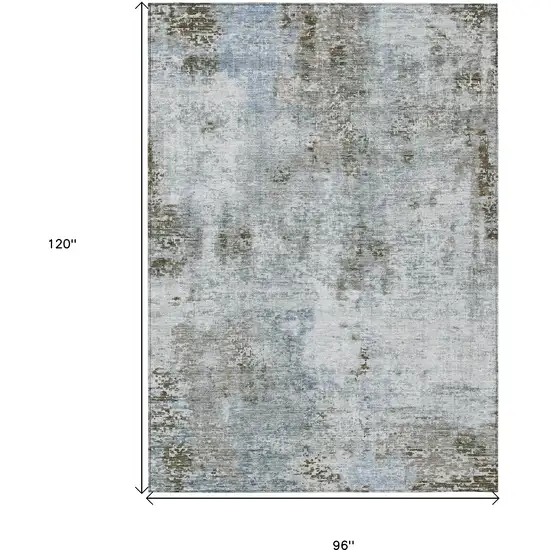 Brown Taupe And Gray Abstract Washable Indoor Outdoor Area Rug Photo 3