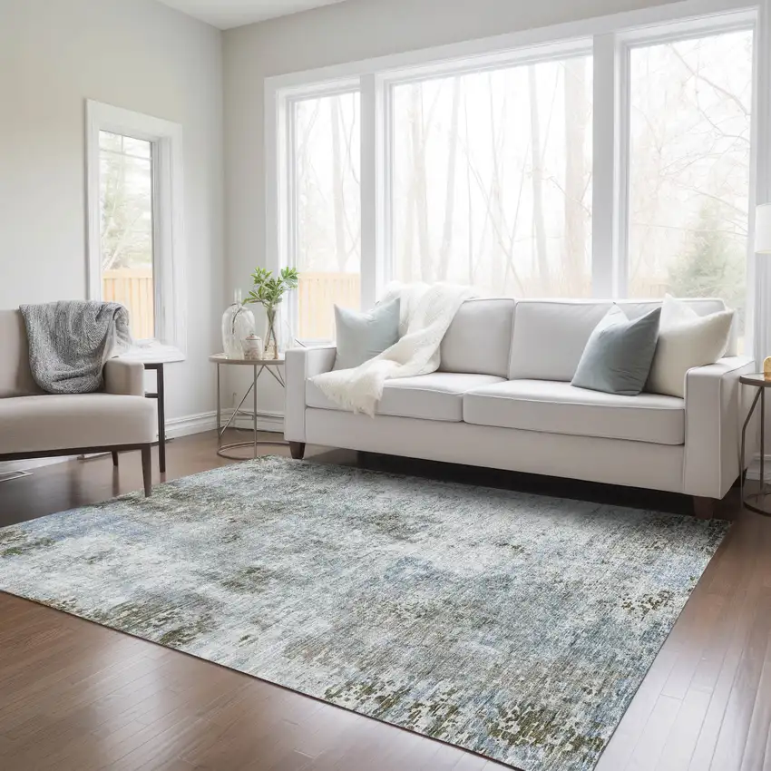 Brown Taupe And Gray Abstract Washable Indoor Outdoor Area Rug Photo 9