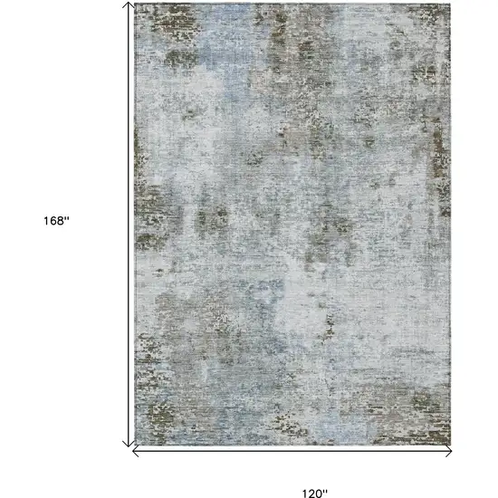 Brown Taupe And Gray Abstract Washable Indoor Outdoor Area Rug Photo 3