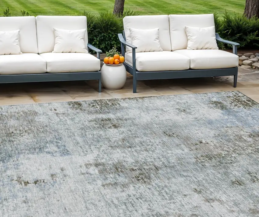 Brown Taupe And Gray Abstract Washable Indoor Outdoor Area Rug Photo 1