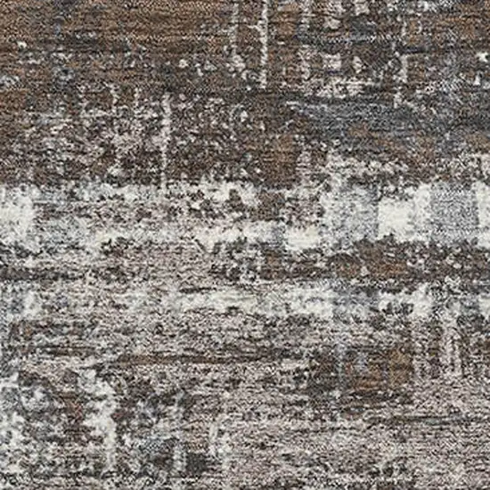 Brown Taupe And Gray Geometric Washable Area Rug With UV Protection Photo 3
