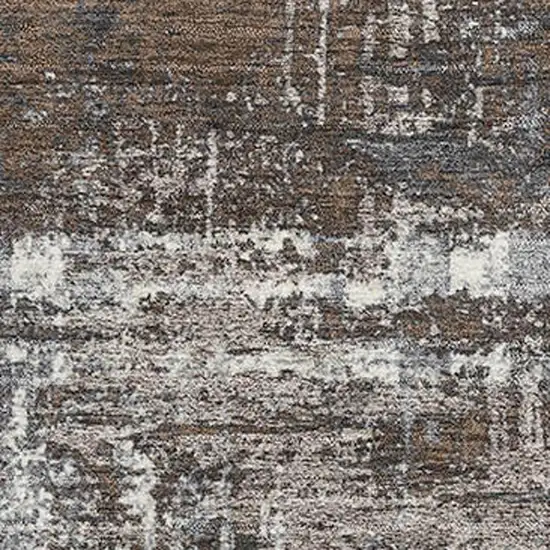 Brown Taupe And Gray Geometric Washable Area Rug With UV Protection Photo 3