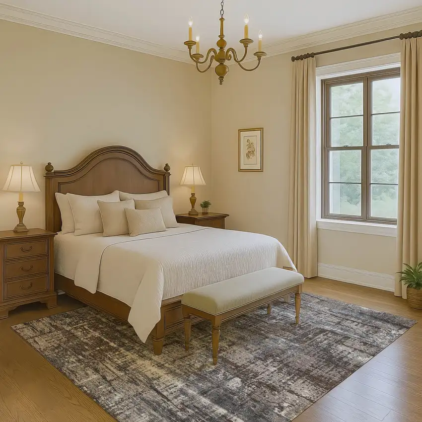 Brown Taupe And Gray Geometric Washable Area Rug With UV Protection Photo 6