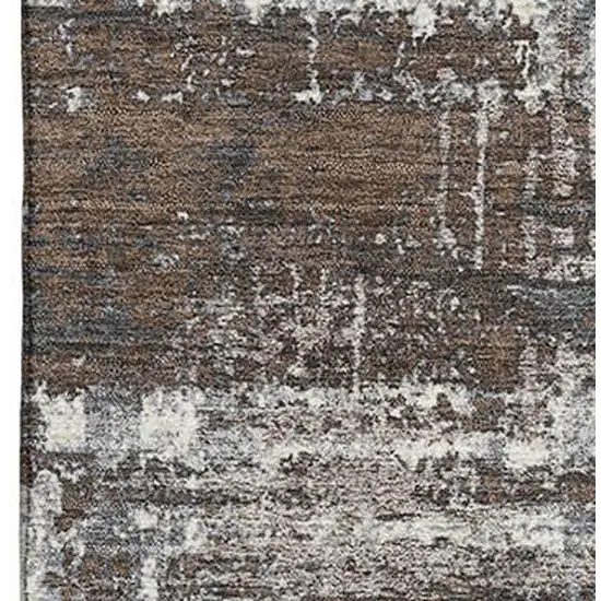 Brown Taupe And Gray Geometric Washable Area Rug With UV Protection Photo 3