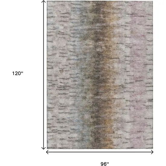 Brown Taupe And Ivory Abstract Washable Indoor Outdoor Area Rug Photo 3