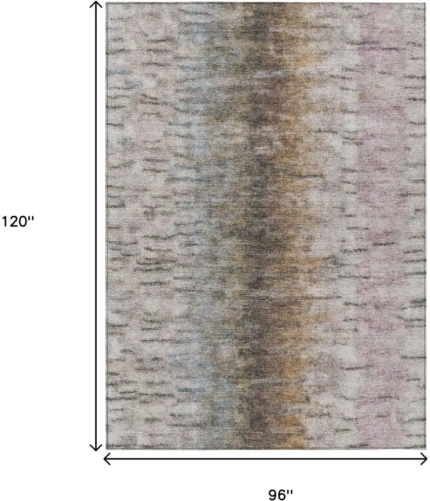 Brown Taupe And Ivory Abstract Washable Indoor Outdoor Area Rug Photo 3