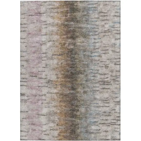 Brown Taupe And Ivory Abstract Washable Indoor Outdoor Area Rug Photo 4