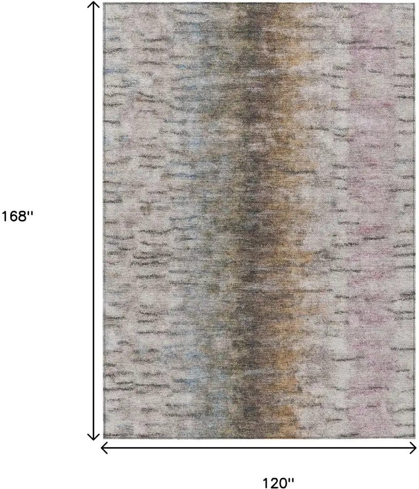 Brown Taupe And Ivory Abstract Washable Indoor Outdoor Area Rug Photo 6