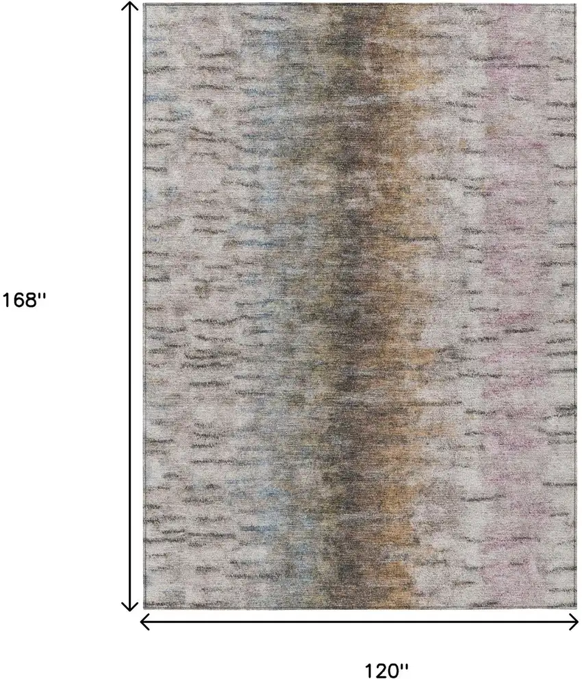 Brown Taupe And Ivory Abstract Washable Indoor Outdoor Area Rug Photo 3