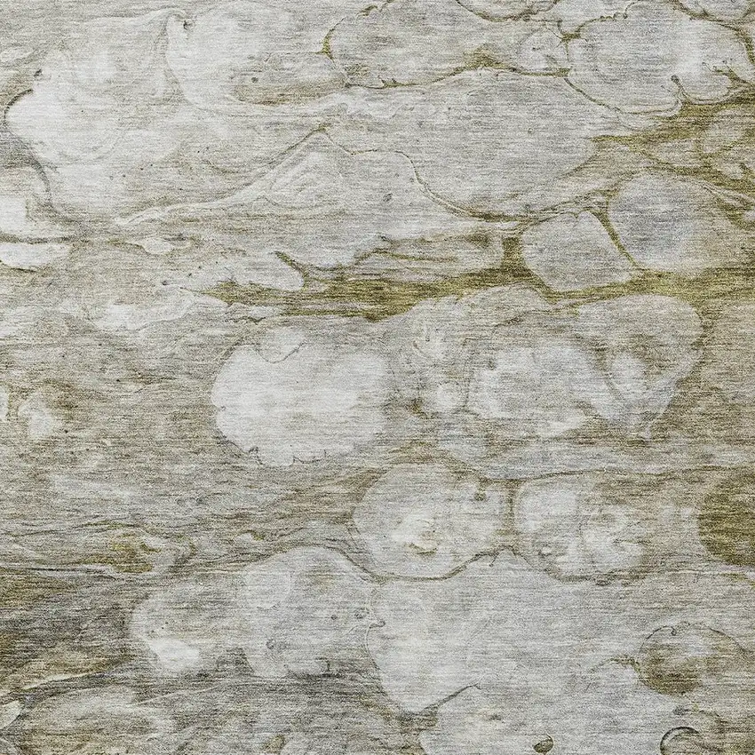 Brown Taupe And Ivory Abstract Washable Indoor Outdoor Area Rug Photo 4
