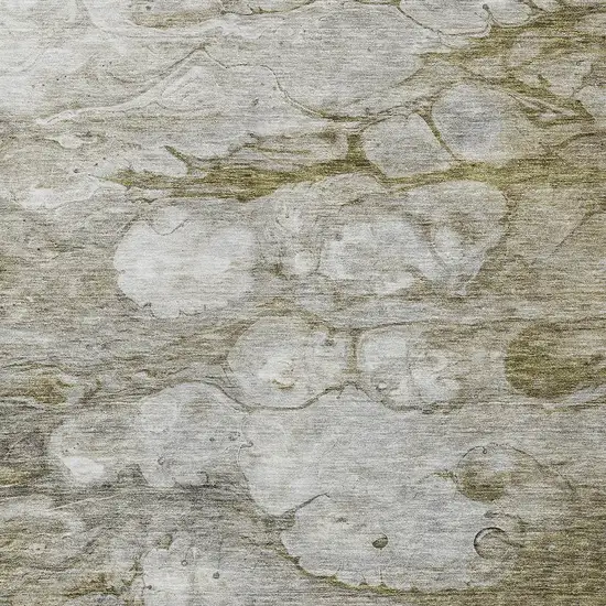 Brown Taupe And Ivory Abstract Washable Indoor Outdoor Area Rug Photo 4