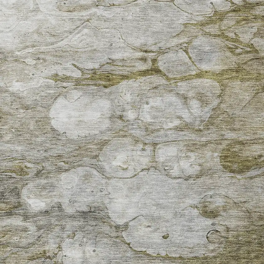 Brown Taupe And Ivory Abstract Washable Indoor Outdoor Area Rug Photo 4