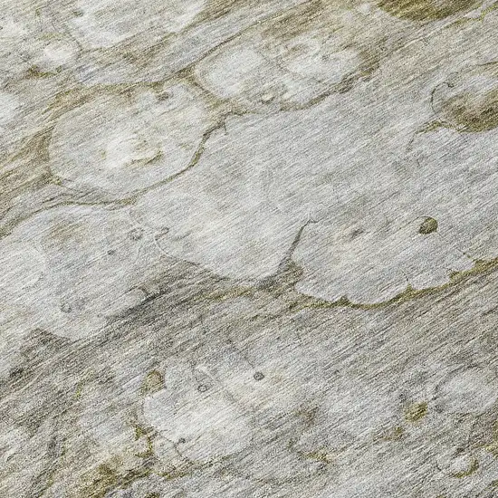 Brown Taupe And Ivory Abstract Washable Indoor Outdoor Area Rug Photo 7