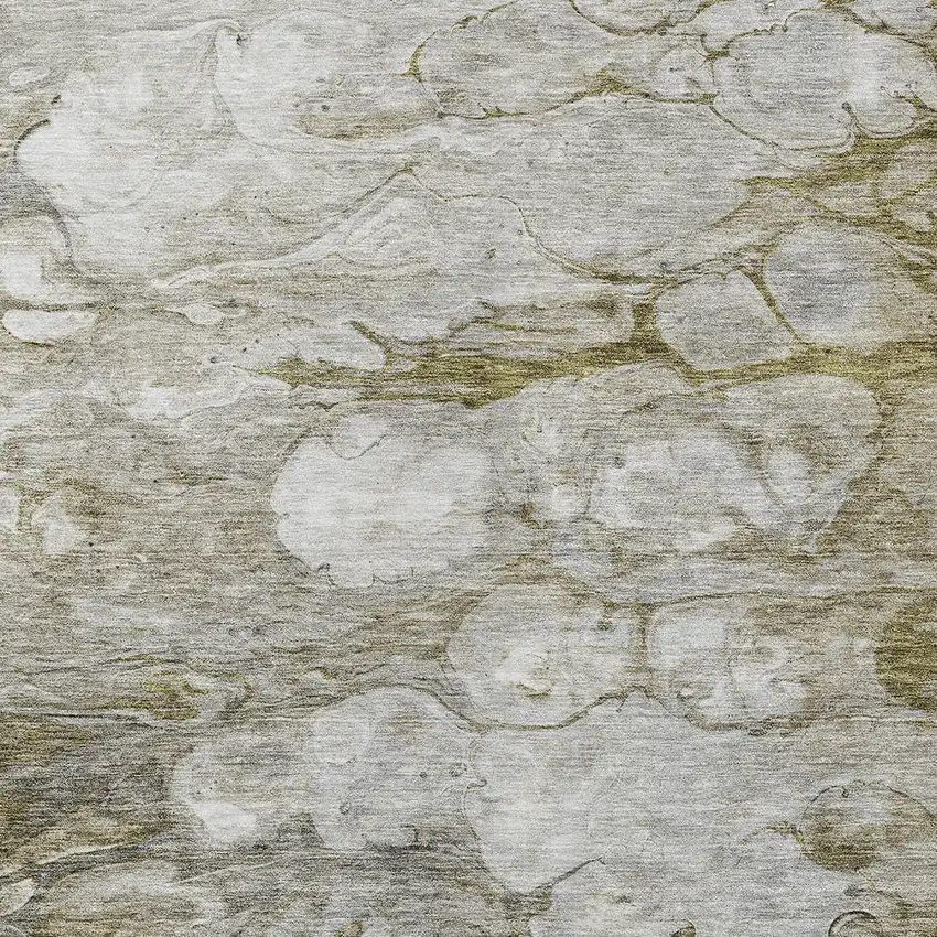 Brown Taupe And Ivory Abstract Washable Indoor Outdoor Area Rug Photo 4