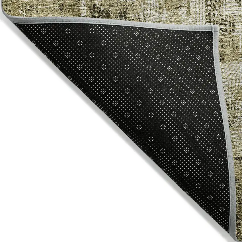 Brown Taupe And Ivory Abstract Washable Indoor Outdoor Area Rug Photo 2