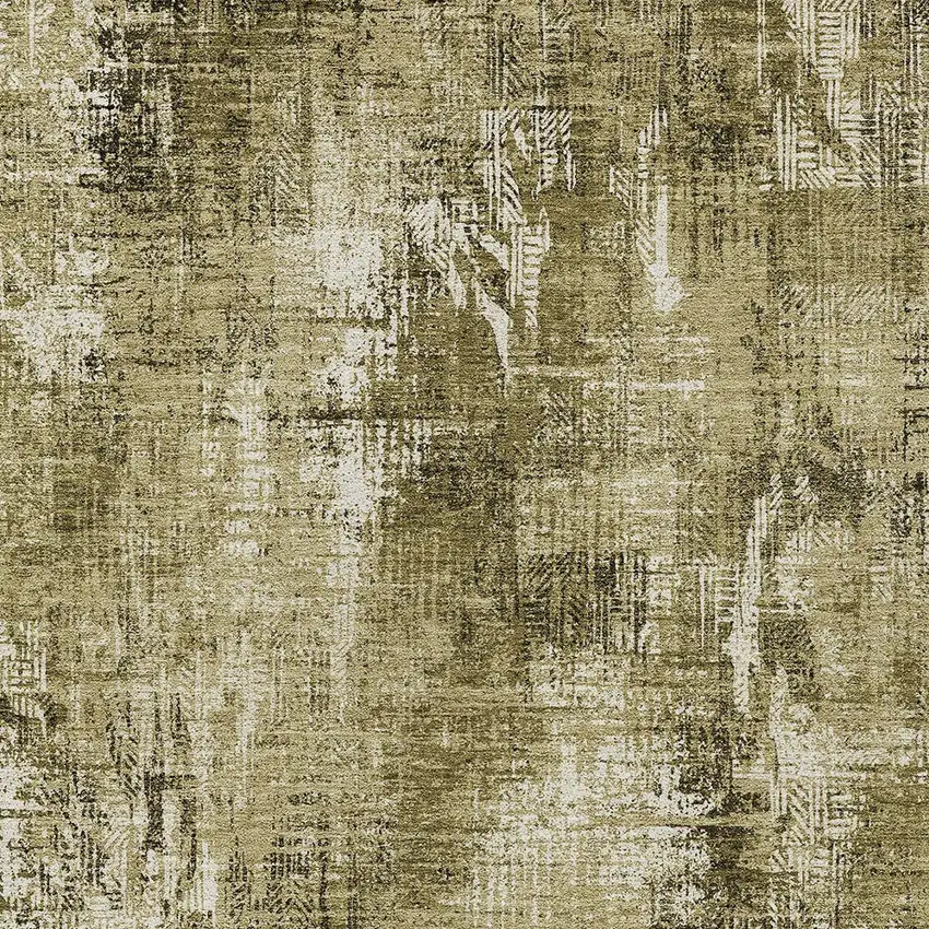 Brown Taupe And Ivory Abstract Washable Indoor Outdoor Area Rug Photo 4
