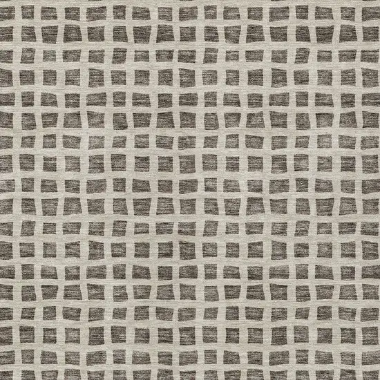 Brown Taupe And Ivory Geometric Washable Indoor Outdoor Area Rug Photo 5