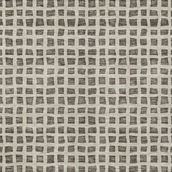 Brown Taupe And Ivory Geometric Washable Indoor Outdoor Area Rug Photo 6
