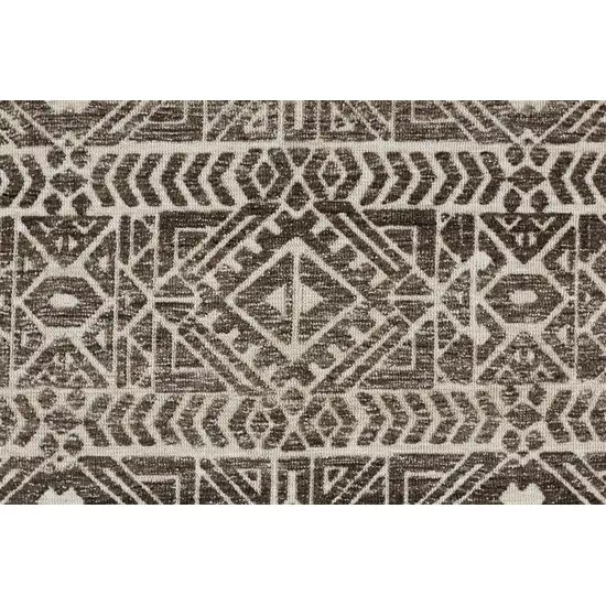 Brown Taupe And Ivory Striped Stain Resistant Area Rug Photo 9