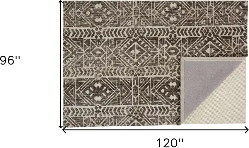 Brown Taupe And Ivory Striped Stain Resistant Area Rug Photo 7