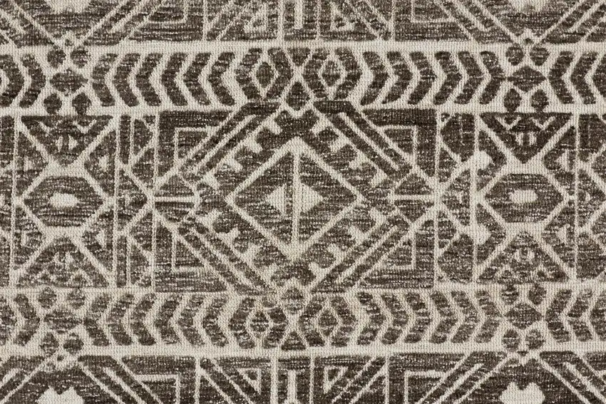 Brown Taupe And Ivory Striped Stain Resistant Area Rug Photo 6