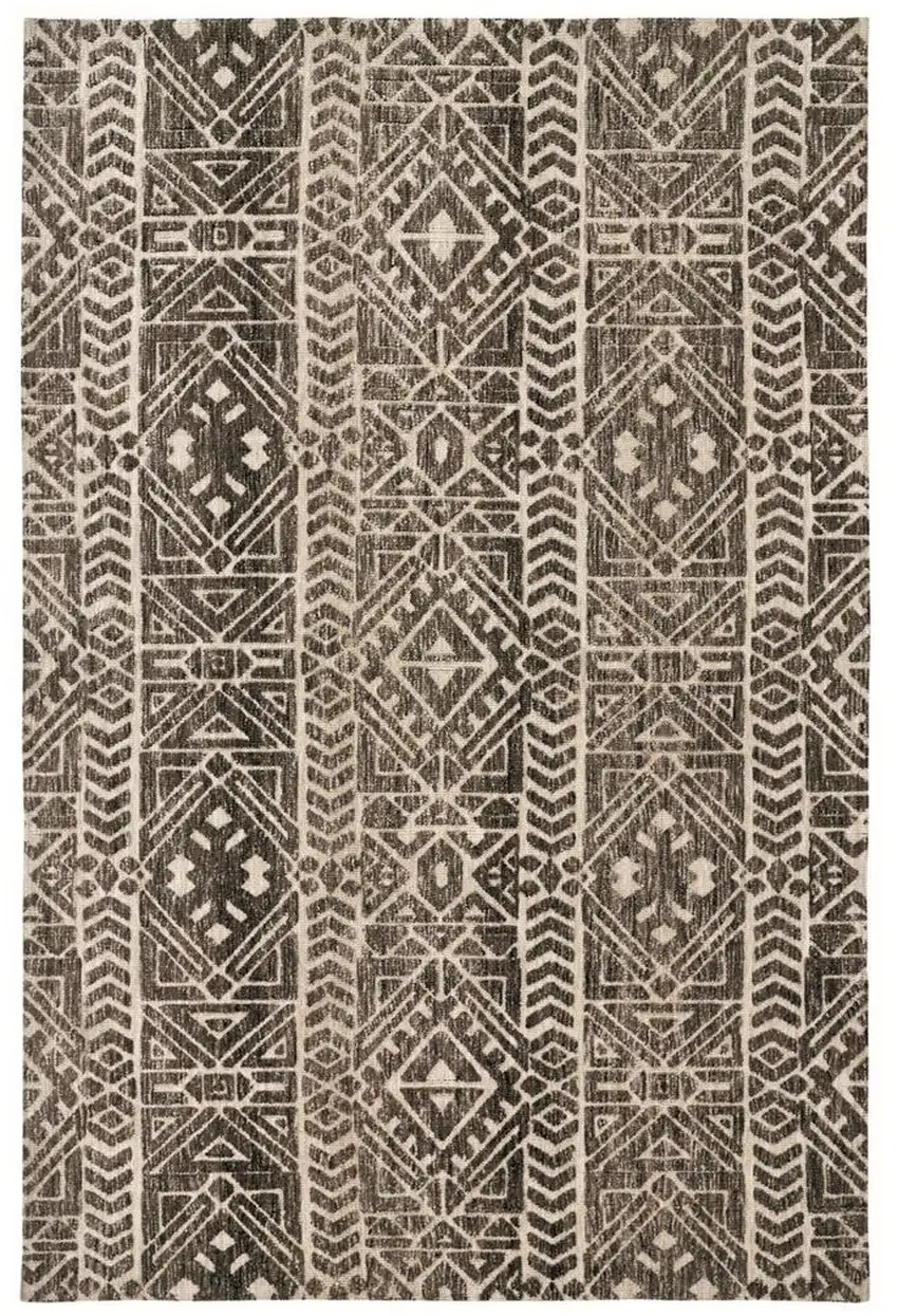 Gray and Ivory Striped Non Skid Area Rug Photo 1