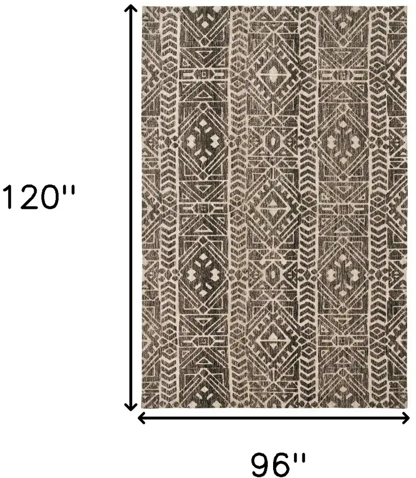 Gray and Ivory Striped Non Skid Area Rug Photo 9