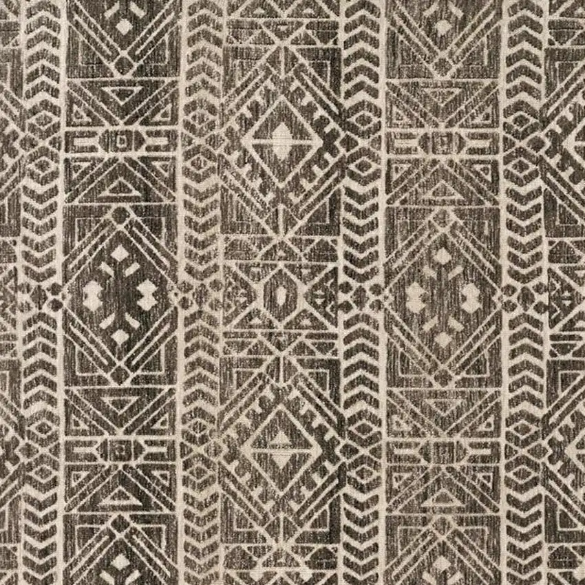 Gray and Ivory Striped Non Skid Area Rug Photo 8