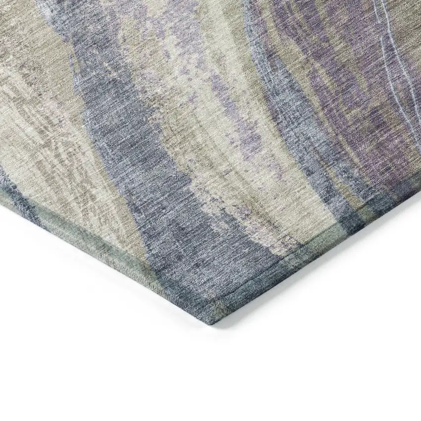 Brown Taupe And Purple Abstract Washable Indoor Outdoor Area Rug Photo 9