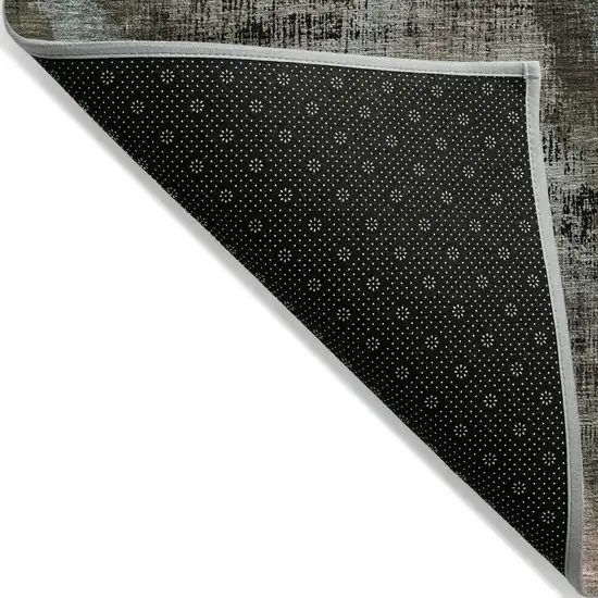 Brown Taupe And Salmon Abstract Washable Indoor Outdoor Area Rug Photo 3