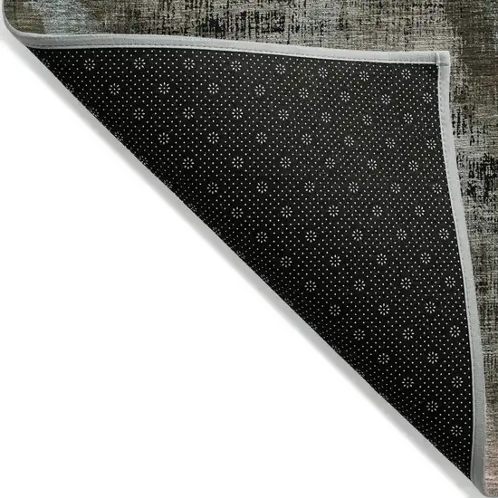 Brown Taupe And Salmon Abstract Washable Indoor Outdoor Area Rug Photo 4