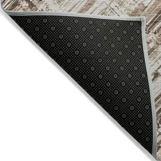 Brown Taupe And Tan Geometric Washable Indoor Outdoor Area Rug Photo 3