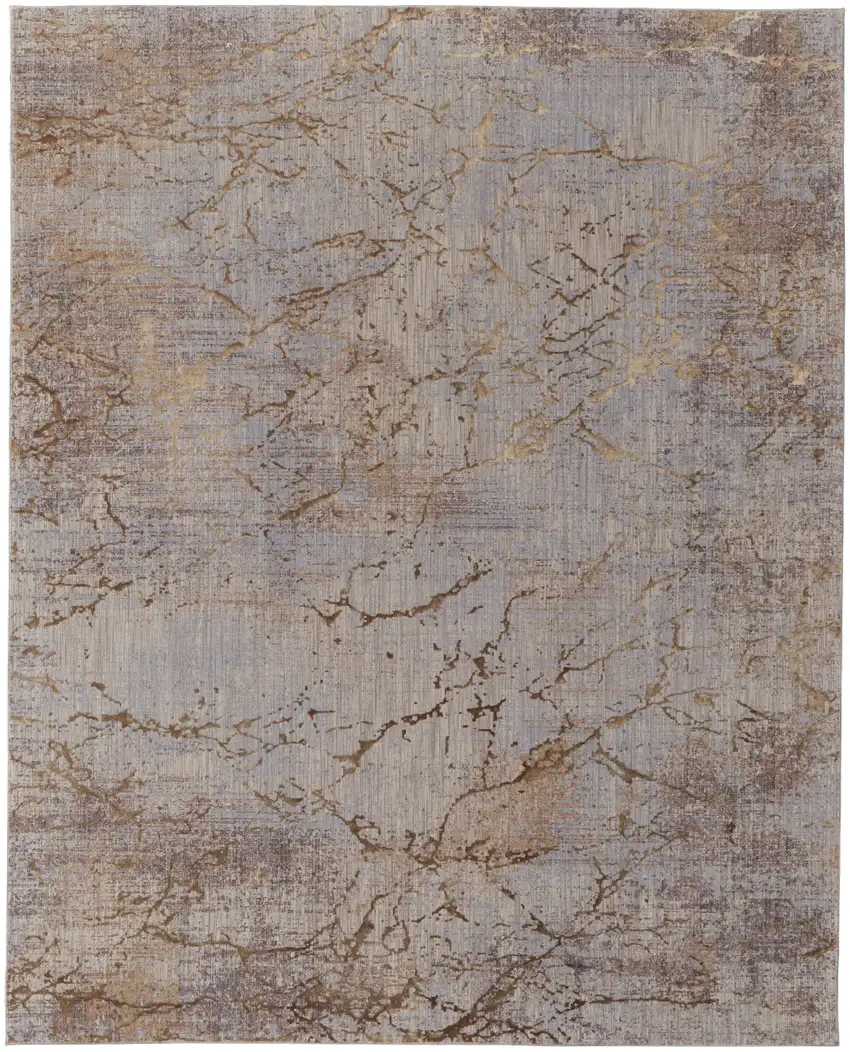 Brown Taupe and Tan Abstract Power Loom Area Rug Photo 5