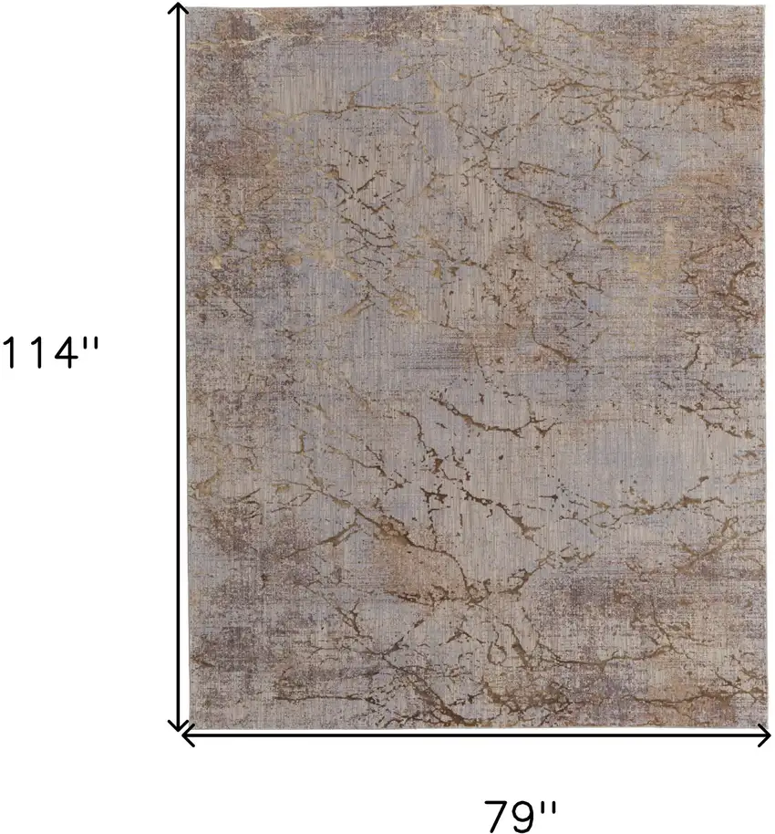 Brown Taupe and Tan Abstract Power Loom Area Rug Photo 3