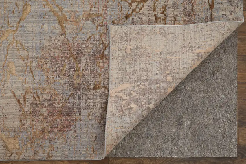 Brown Taupe and Tan Abstract Power Loom Area Rug Photo 8