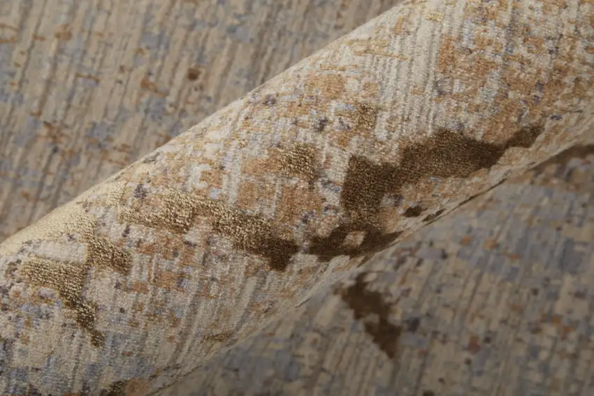 Brown Taupe and Tan Abstract Power Loom Area Rug Photo 7