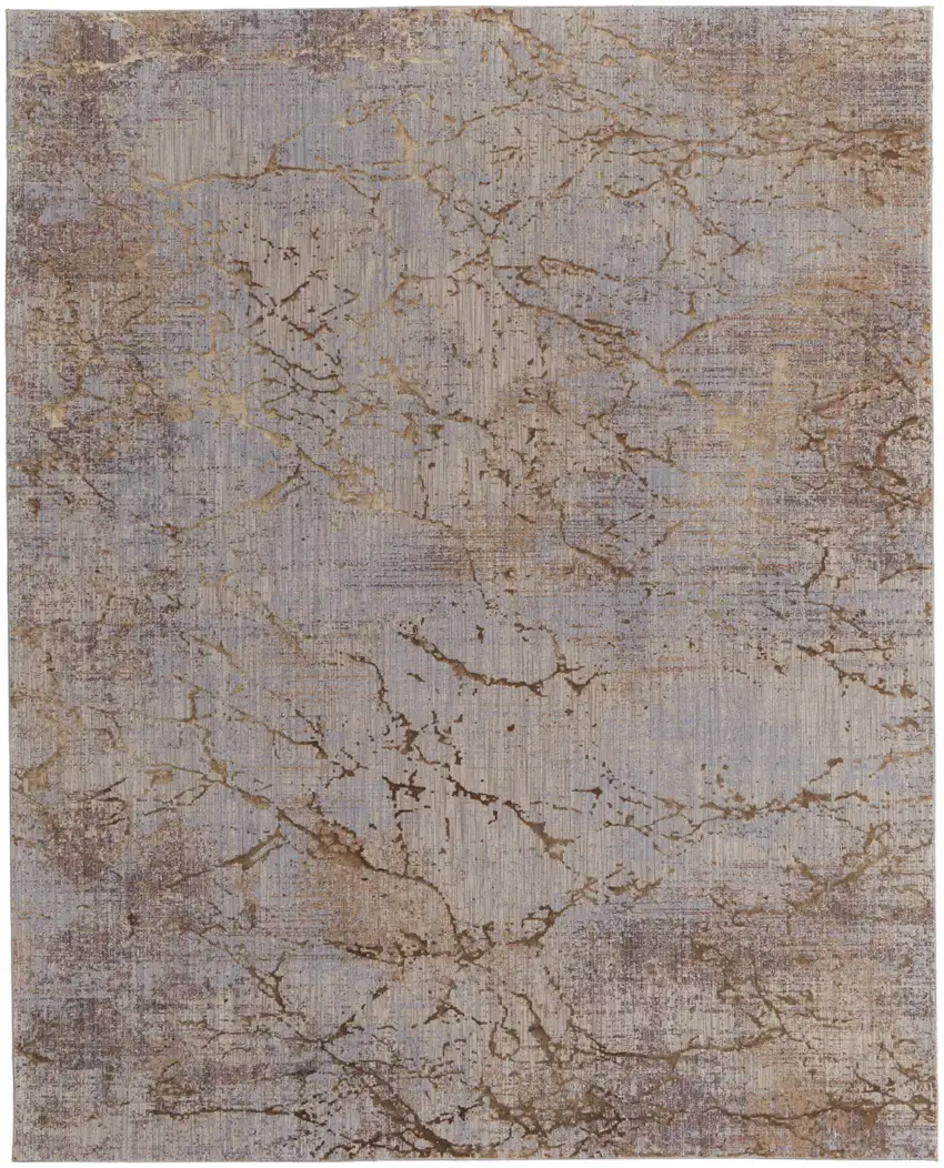 Brown Taupe and Tan Abstract Power Loom Area Rug Photo 2