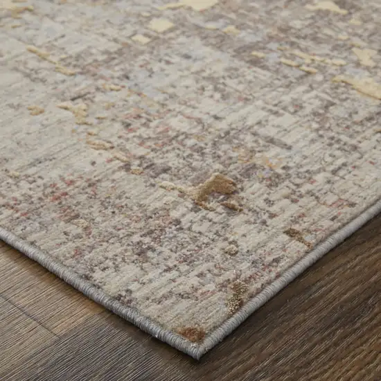 Brown Taupe and Tan Abstract Power Loom Area Rug Photo 9