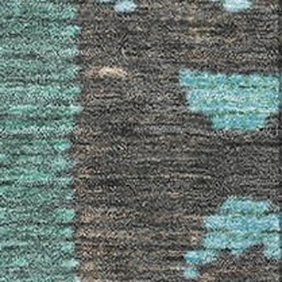 Brown Teal And Ivory Tribal Washable Area Rug With UV Protection Photo 3