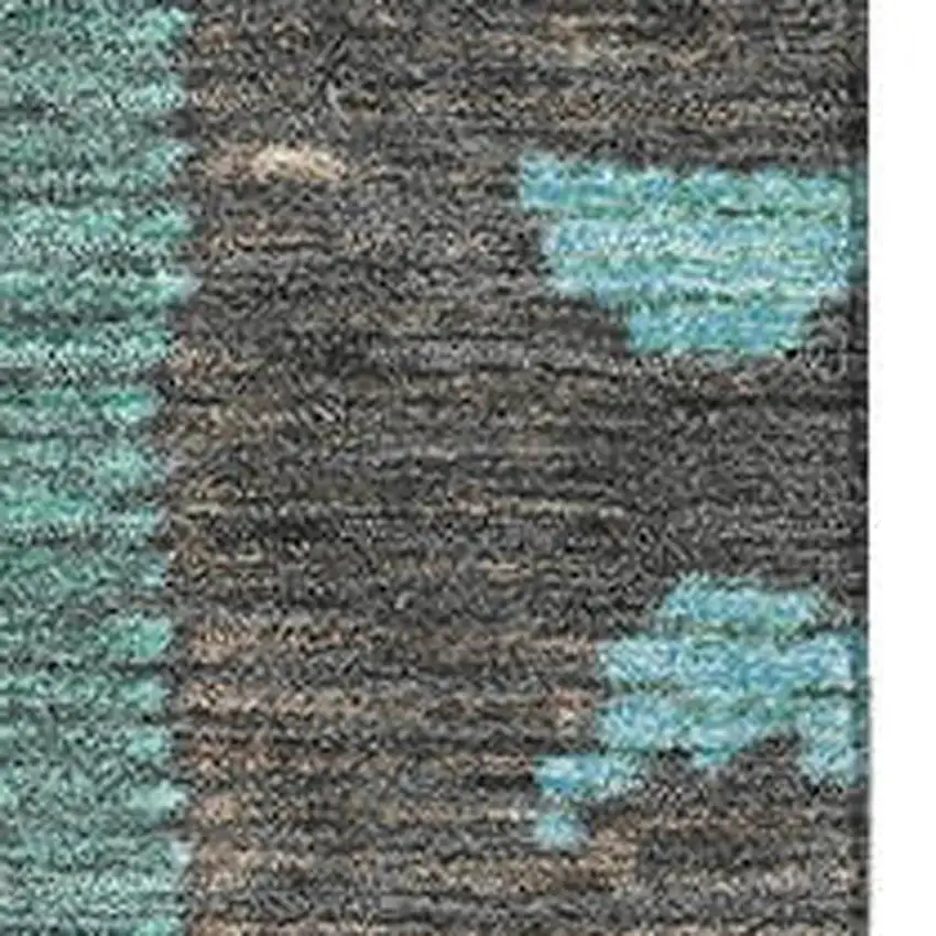 Brown Teal And Ivory Tribal Washable Area Rug With UV Protection Photo 3