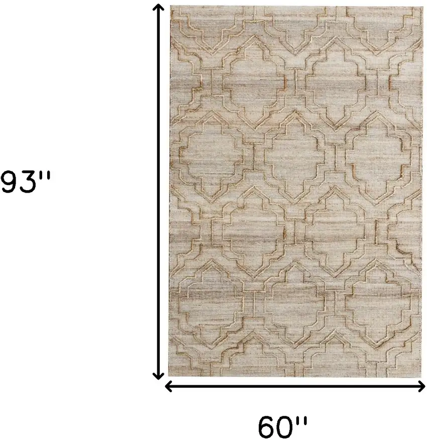 Brown Trellis Hand Woven Area Rug Photo 8
