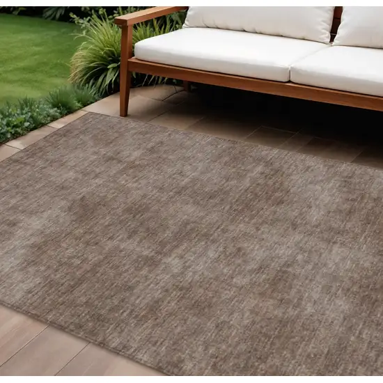 Brown Washable Indoor Outdoor Area Rug Photo 1