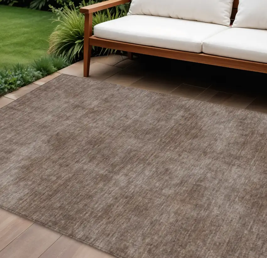 Brown Washable Indoor Outdoor Area Rug Photo 1