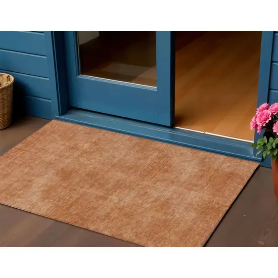 Brown Washable Indoor Outdoor Area Rug Photo 1
