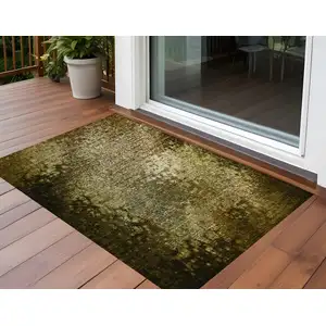 Photo of Brown Washable Non Skid Indoor Outdoor Area Rug